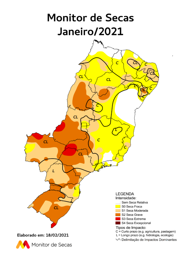 Monitor indica expansão e agravamento dos níveis de seca no Ceará