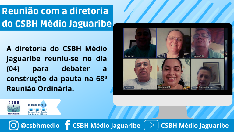 Diretoria do CSBH Médio Jaguaribe reuniu-se para construção da pauta para a 68ª Reunião Ordinária