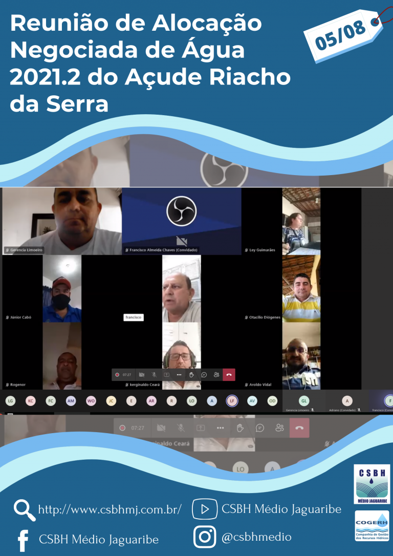 Comissão Gestora do açude Riacho da Serra delibera vazão para a operação 2021.2